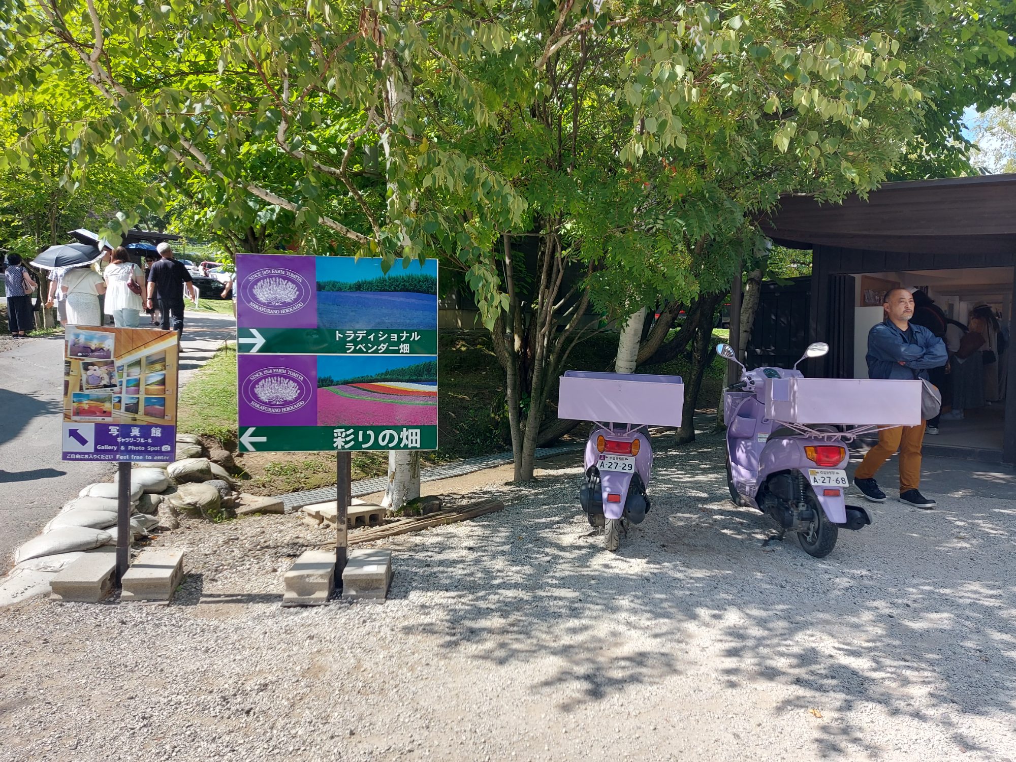 Even the workers' scooters were lavender 😍